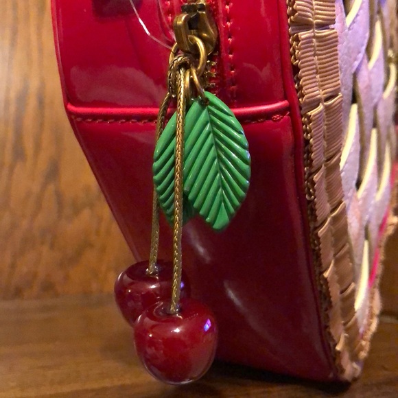 NWT-Betsey Johnson-Kitsch-Sweet As Cherry🍒Pie🥧Crossbody Bag-🍒Pin & 🥧Recipe-$118 - Picture 6 of 16